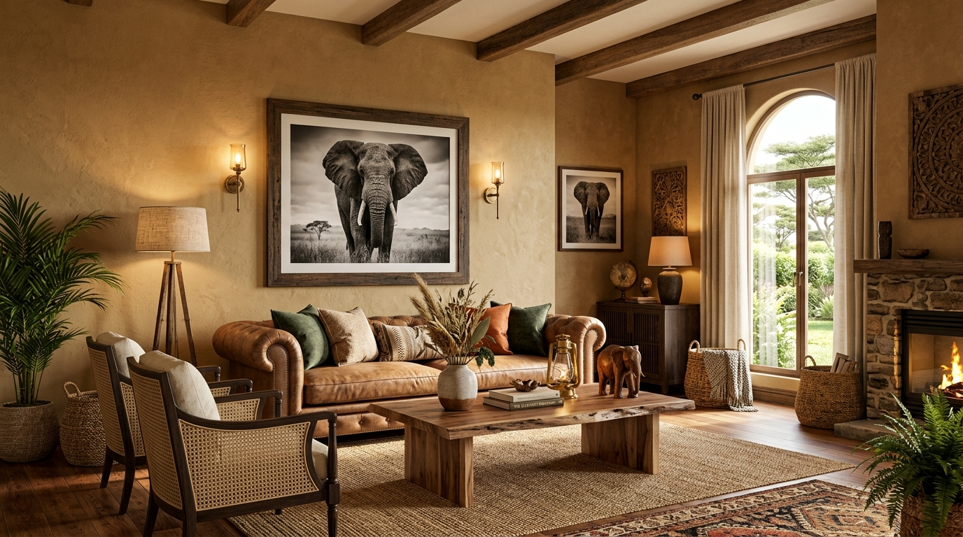 Add one sculptural elephant accent with a luxe finish